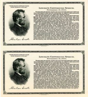 ABN Uncut Pair of Cards - American Banknote Company Americana