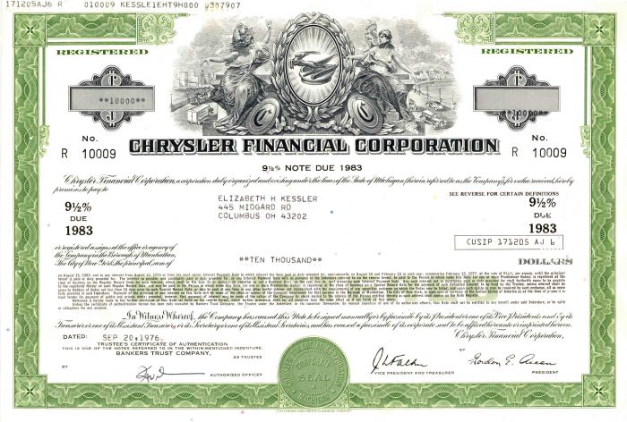 Chrysler Financial Corporation - Famous Automotive Co. Bond