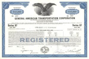 General American Transportation Corporation - 1970's dated Automotive, Aircraft and Railroad Bond