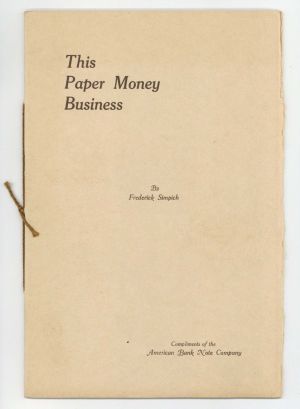 ABN Booklet on Paper Money Business dated 1924 - American Bank Note Company