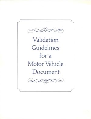 ABN Booklet on Validation Guidelines for a Motor Vehicle Document  - American Bank Note Company