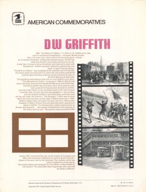 American Bank Note Company American Commemoratives for D W Griffith - 1975 dated