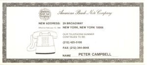 American Bank Note Company Card