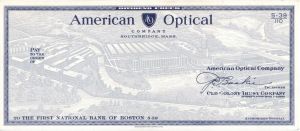 American Optical Co. - American Bank Note Company Specimen Checks