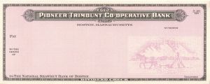 Pioneer Trimount Co-Operative Bank - American Bank Note Company Specimen Checks
