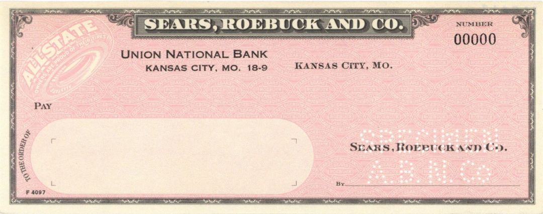 Sears, Roebuck and Co. - American Bank Note Company Specimen Checks