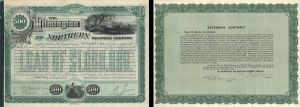 Wilmington and Northern Railroad Co. Signed by H.A. duPont - 1887 dated $500 Autographed Bond