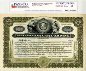 Ransom Eli Olds - Reo Motor Car Co. - Stock Certificate