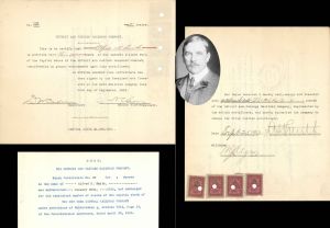 Detroit and Chicago Railroad Co. signed by Alfred H. Smith - 1912 dated Autographed Stock Certificate