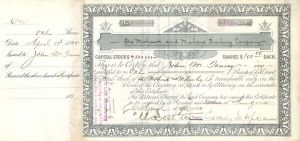 Mohawk and Malone Railway Co. signed by Chauncey M. Depew and E.V.W. Rossiter - 1894 or 1898 dated Autographed Stock Certificate