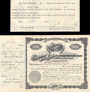 Sierra Madre Development Co. signed by August A. Busch Jr. - 1914 dated Autograph Stock Certificate
