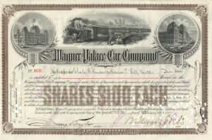 Wagner Palace Car Co. signed by William Seward Webb - 1892 Autograph Stock Certificate