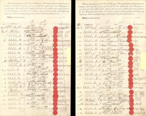 Hudson River Railroad Bond Receipt Sheet signed by Sam Sloan and James Roosevelt - 1859 dated Second Mortgage Bond