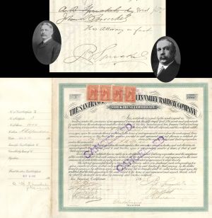 San Francisco and San Joaquin Valley Railway Co. issued to and signed by A.B. Spreckels - 1895 dated Autographed Stock Certificate