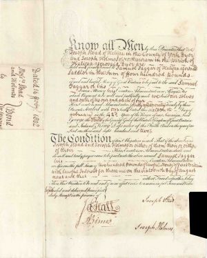 £200 Bond in Era of George III - 1802 dated Document