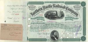 Northern Pacific Railroad Co. issued to J.S. Morgan and Co. - 1884 dated Stock Certificate