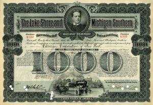 Lake Shore and Michigan Southern Railway Co. issued to Carnegie Corporation of New York - $1,000 Bond