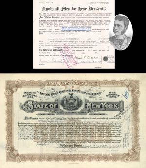 State of New York Transfer signed by Harold S. and William K. Vanderbilt - 1929 and 1941 dated $50,000 Bond