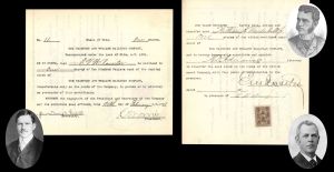 Fairport and Phalanx Railroad Co. Issued to E.V.W. Rossiter and signed by James Rudolph Garfield, transferred to Wm. K. Vanderbilt - 1908 dated Autograph Railway Stock Certificate 