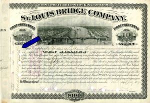 St. Louis Bridge Co. with transfer agent of Drexel Morgan Co. - Stock Certificate