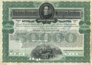 Lake Shore and Michigan Southern Railway Co. issued to Gladys Moore Vanderbilt - $50,000 Bond