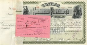 Buffalo, Rochester and Pittsburgh Railway Co. Issued to James Roosevelt - Autographed Stocks and Bonds