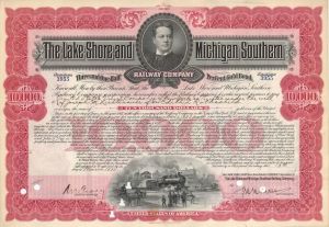 Lake Shore and Michigan Southern Railway Co. mentions Edith L. Rothschild - Autographed Stocks and Bonds