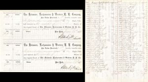 Uncut Sheet of 2 Delaware, Lackawanna and Western R. R. Co. signed by Moses Taylor - 1873 dated Autographed Stock Certificate