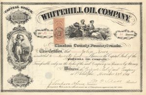 Whitehill Oil Co. Signed by J. Simpson Africa - 1864  dated Autographed Stocks and Bonds