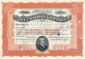 Pullman Co. signed by Robert Todd Lincoln dated 1912- Autographed Stock and Bonds