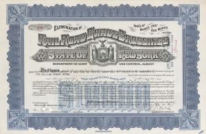 State of New York - Will of Frederick W. Vanderbilt - 1941 dated $1,000 General Bond - Signed by William Seward Webb