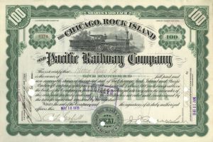 Chicago, Rock Island and Pacific Railway Co. Issued to Henry Clews and Co. - 1915 or 1916 dated Authogragh Railway Bond