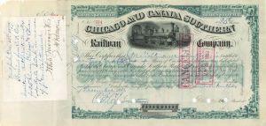 Chicago and Canada Southern Railway Co. Signed by C. F. Cox - 1879 or 1880 dated Stock Certificate