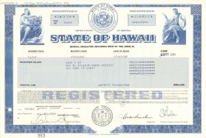 State of Hawaii - 1985 dated $50,000 Bond