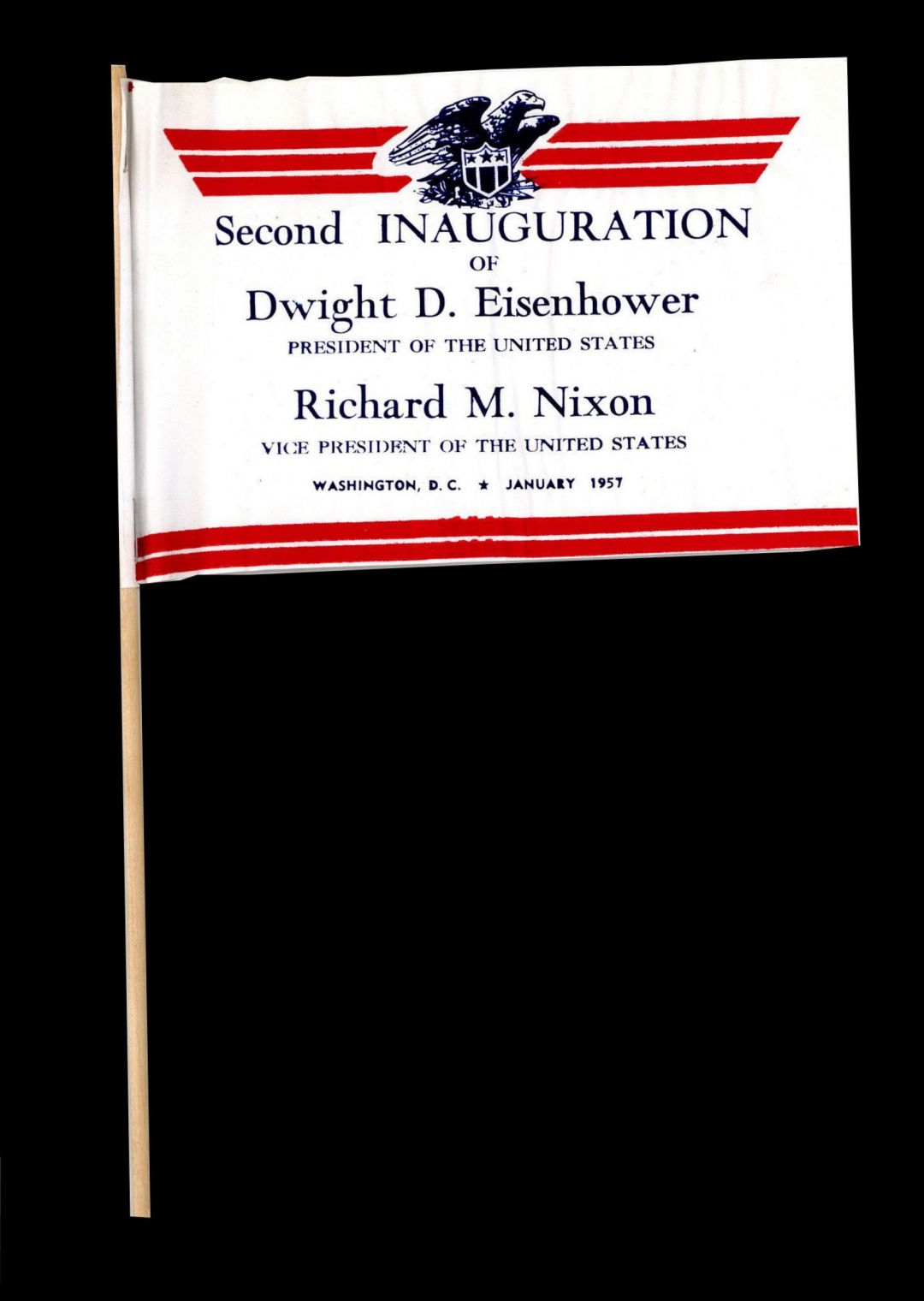 1957 dated Inauguration of Dwight D. Eisenhower Flag - Political Americana