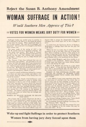 Woman Suffrage in Action! - 1920 dated Broadside - Americana