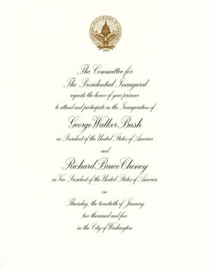 Bush/Cheney Inaugural Invitation