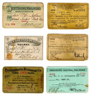 Group of 6 Railroad Passes