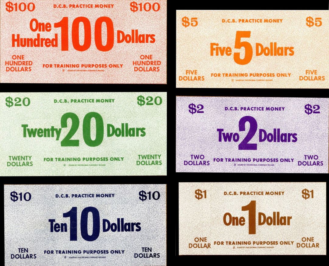 Set of 6 Practice Money - Americana