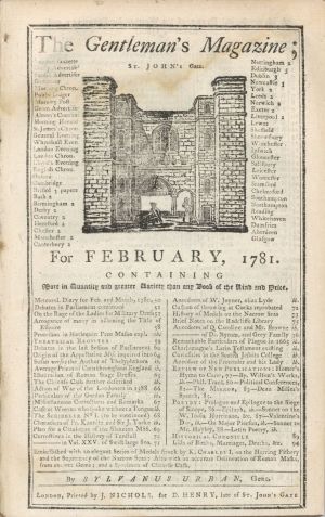 1781 dated Gentleman's Magazine - Americana