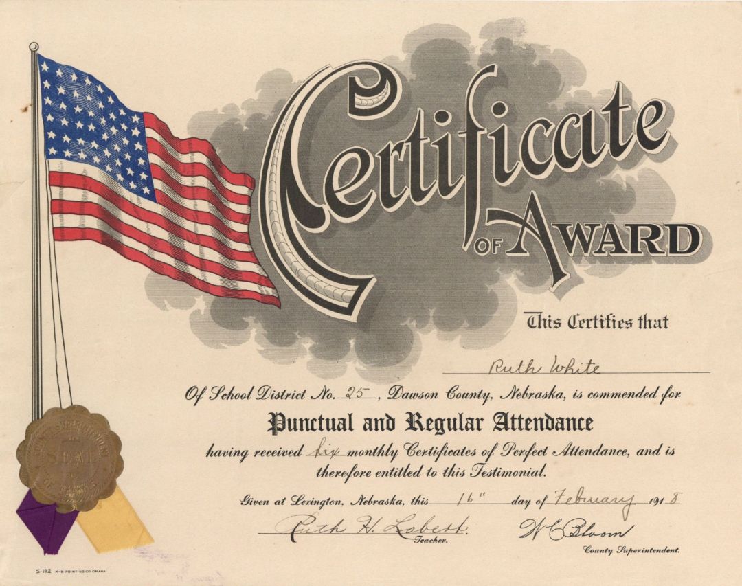 Certificate of Award - Americana