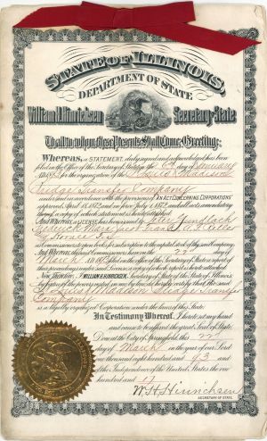 State of Illinois Document dated 1893 - Americana