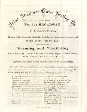 Union Steam and Water Heating Co. Pamphlet-  Americana