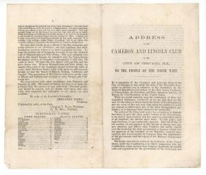 1854 Address of the Cameron and Lincoln Club -  Americana