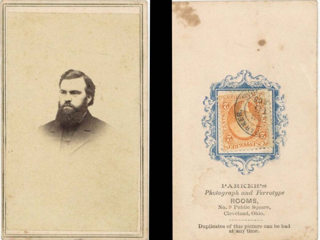 Portrait Card with Revenue Stamp on back -  Americana