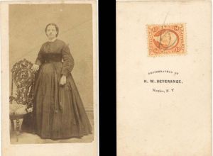 Portrait Card with Revenue Stamp on back -  Americana