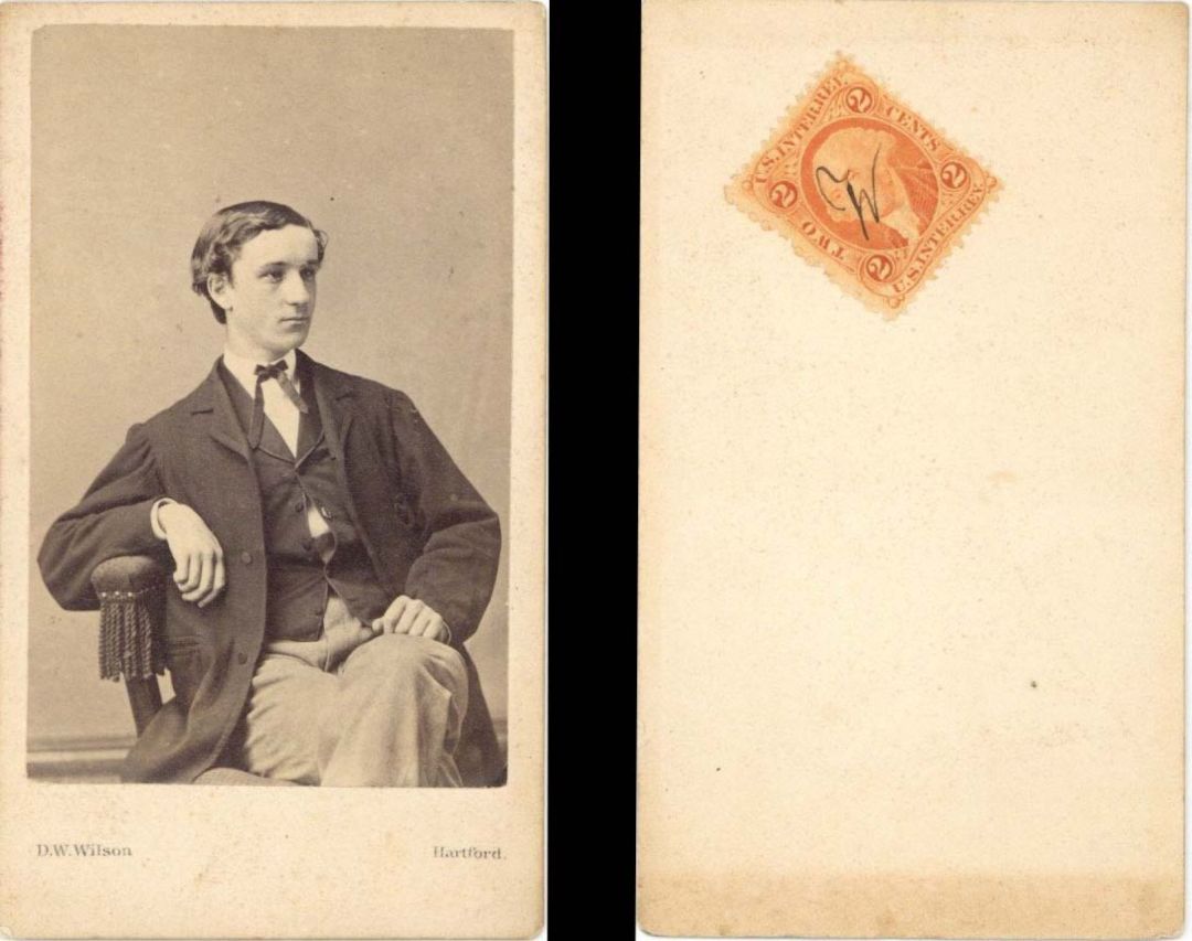 Portrait Card with Revenue Stamp on back -  Americana