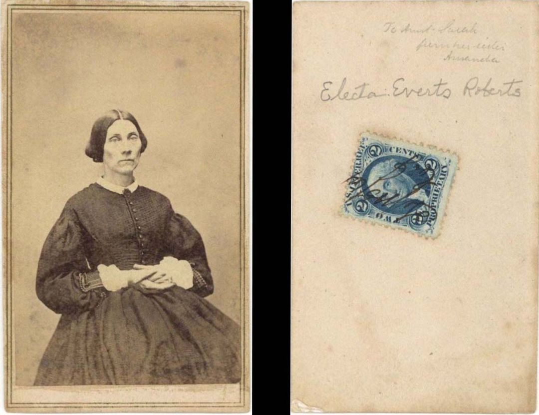 Portrait Card with Revenue Stamp on back -  Americana