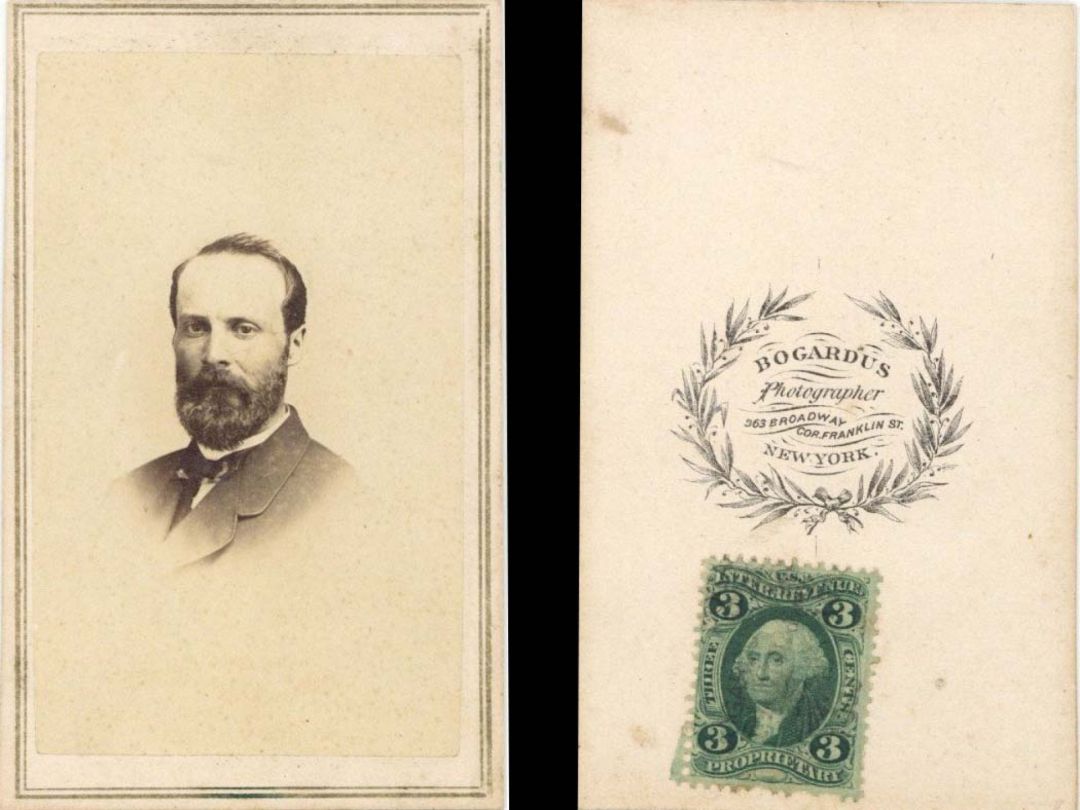 Portrait Card with Revenue Stamp on back -  Americana