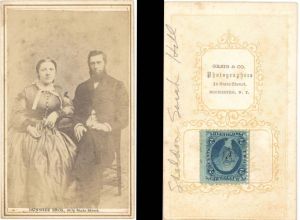 Portrait Card with Revenue Stamp on back -   Americana